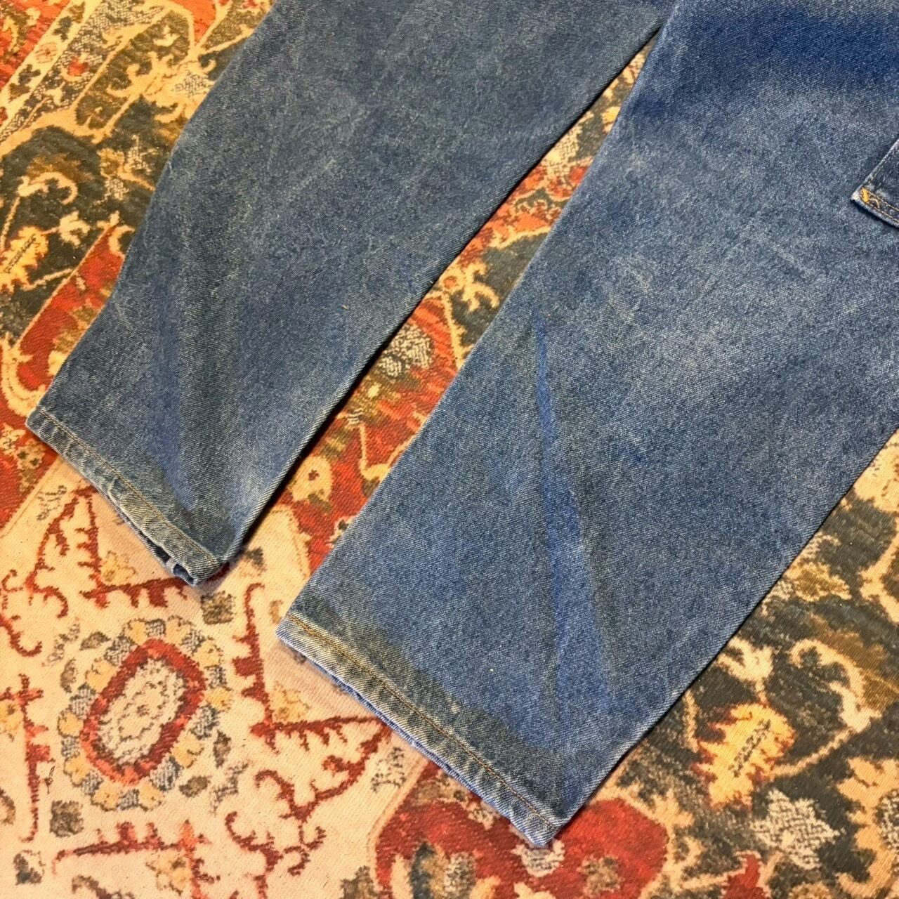 90s USA製 PRSN BLU デニムパンツ ペインターパンツ ダブルニー L