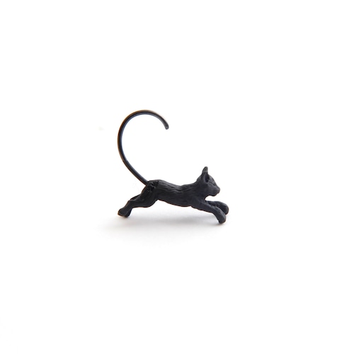 simmon／Cat Body Hook Pierce_Black（片耳）