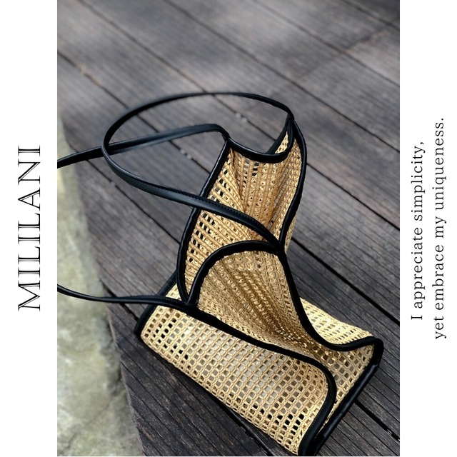 ラフィア シースルー ビック トートバッグ　204610