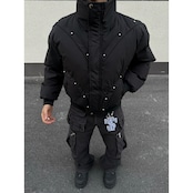 【暖かさUP】リベット 中綿ジャケット T1982