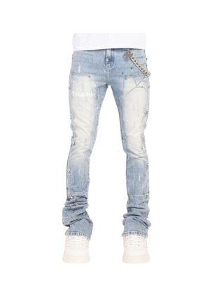 GUAPI / aqua blue spider denim
