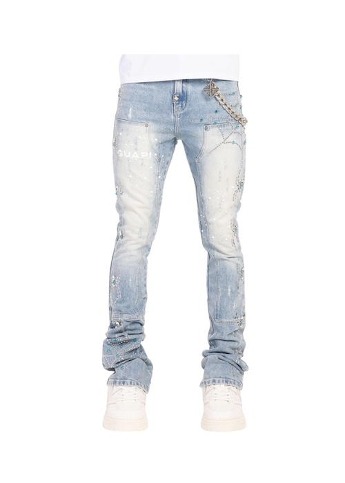 GUAPI / aqua blue spider denim