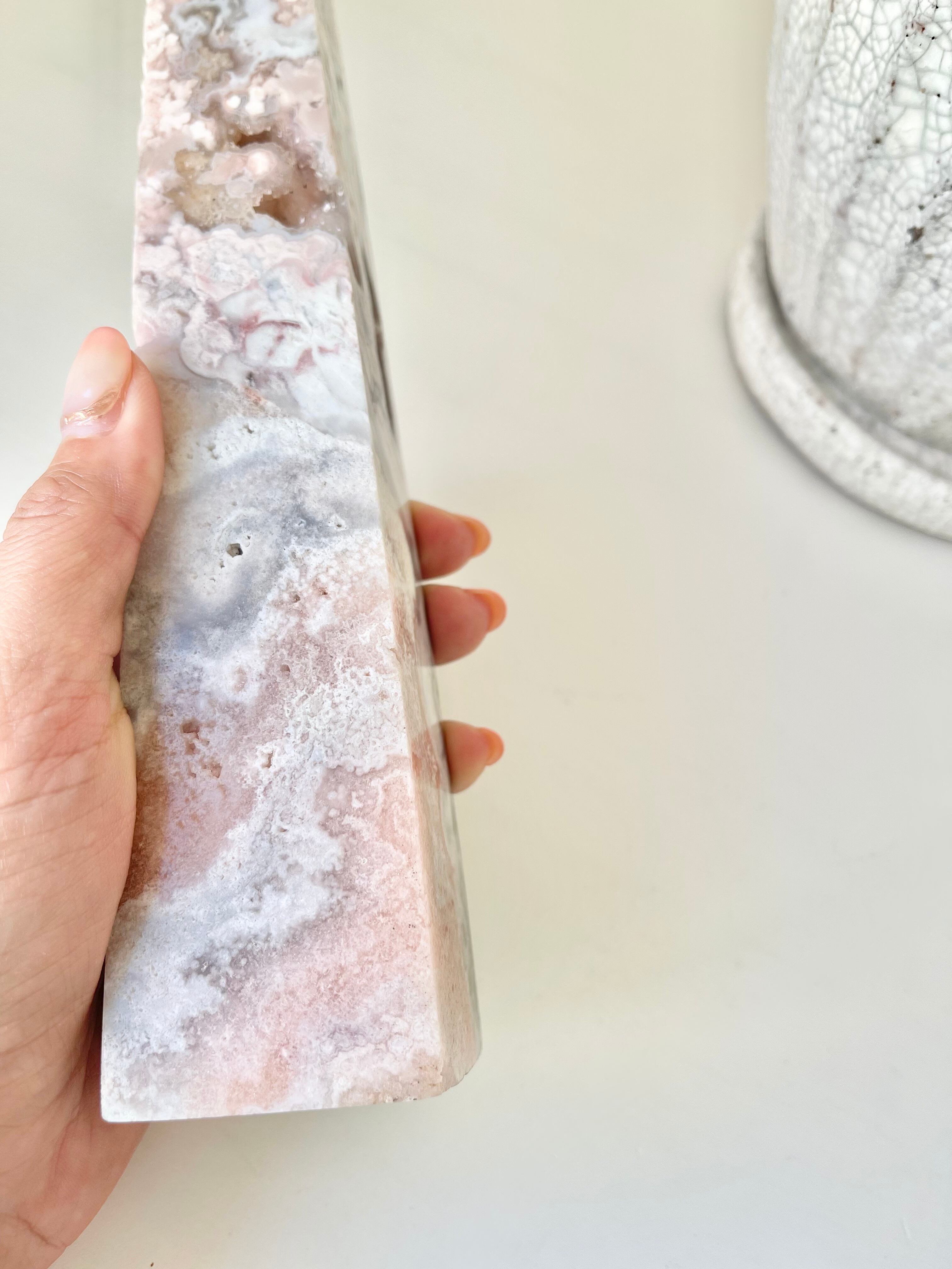 Pink amethyst tower 35cm