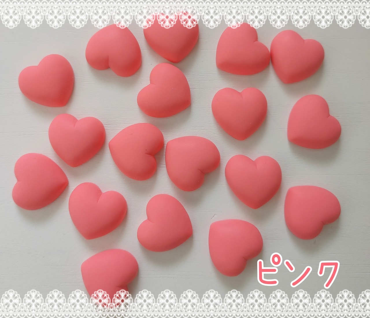 お得✨[20個]ぷっくりハート♡／４色:直径20mm