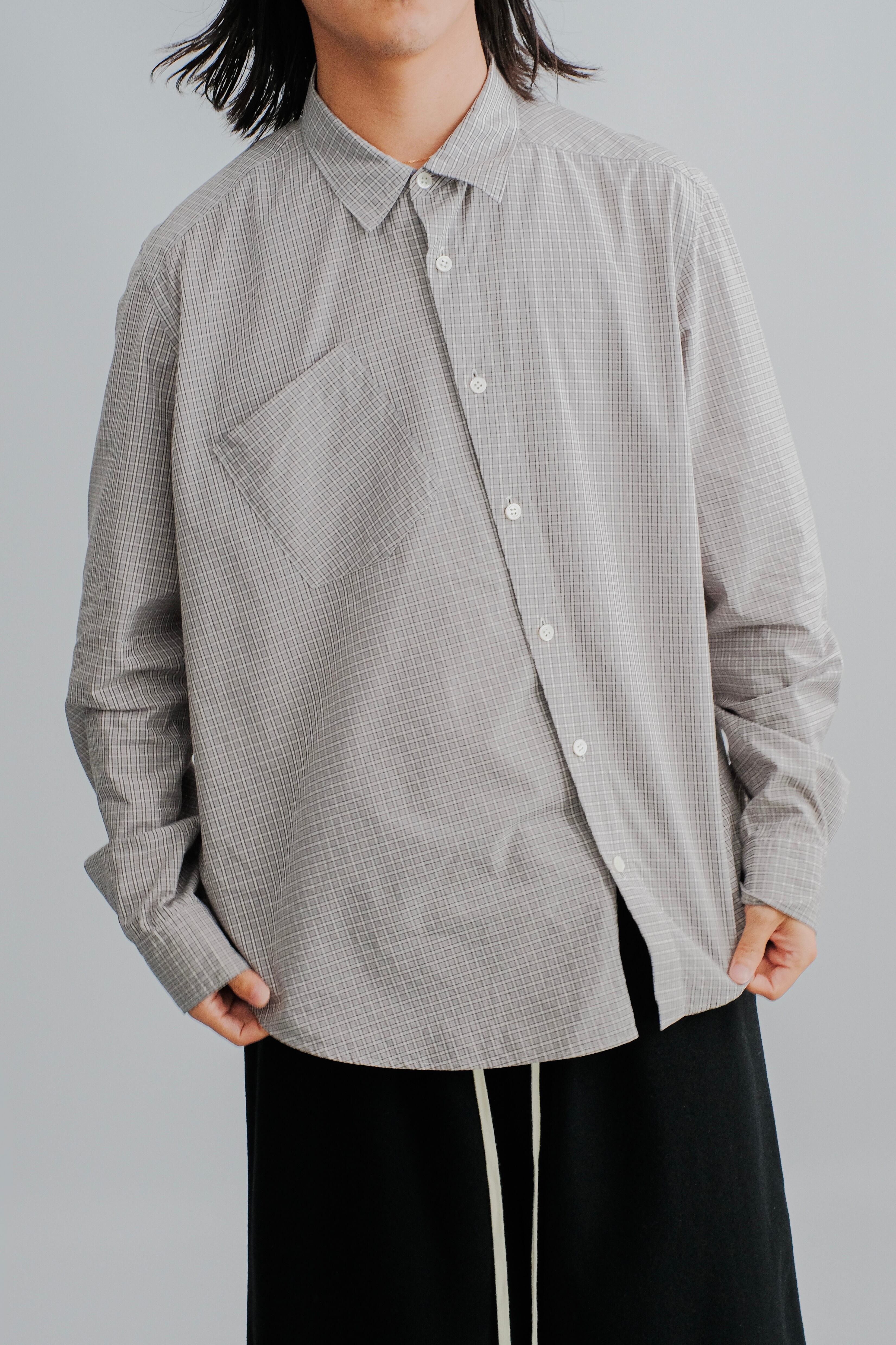 【ADAPTART】ASYMMETRY MINI CHECK SHIRT(PRE ORDER)