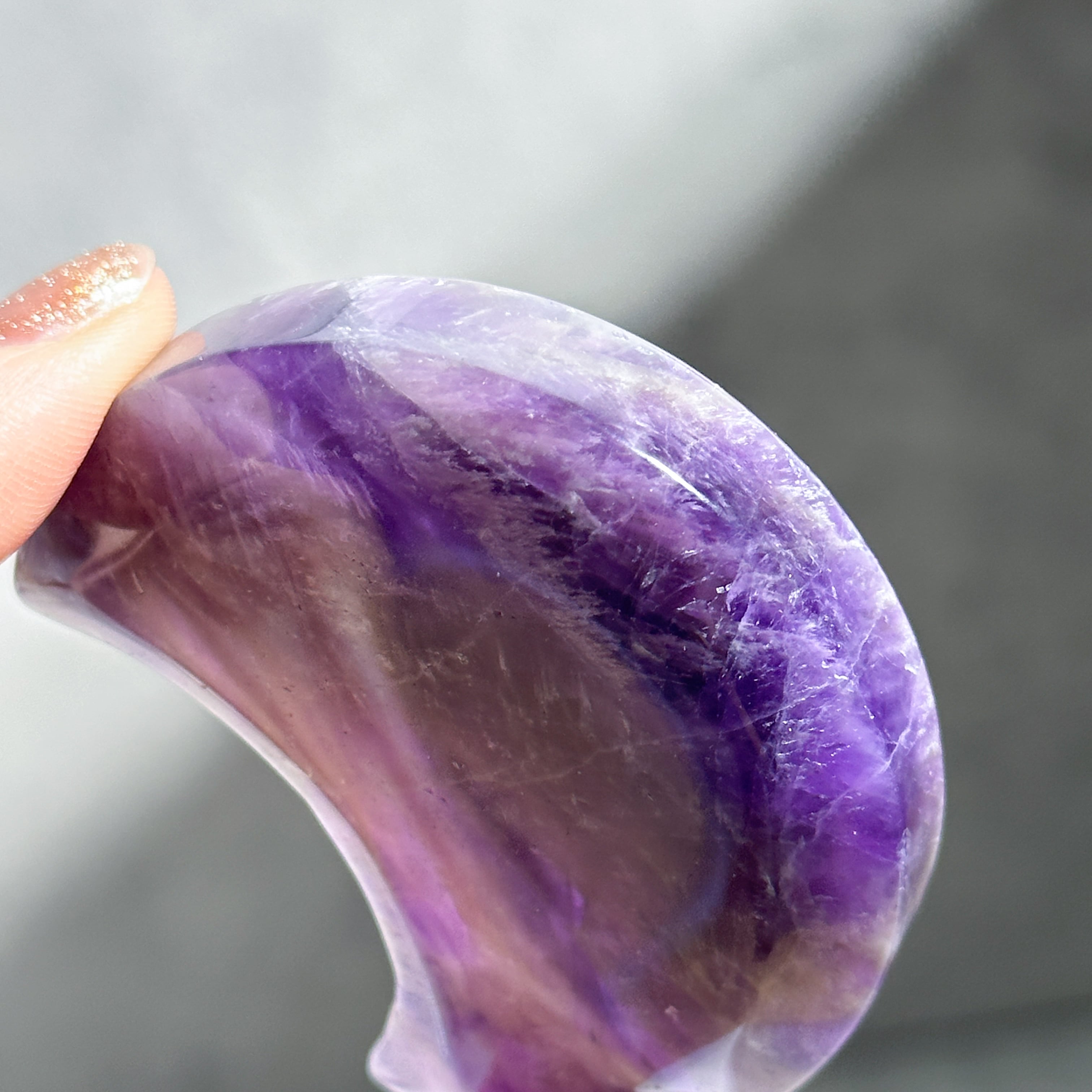ドリームアメジスト月型のうつわ02◇ Dream Amethyst ◇天然石・鉱物
