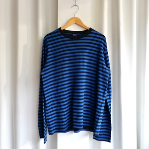 Number (N)ine BORDER LONG-SLEEVE TEE BLUE×BLACK