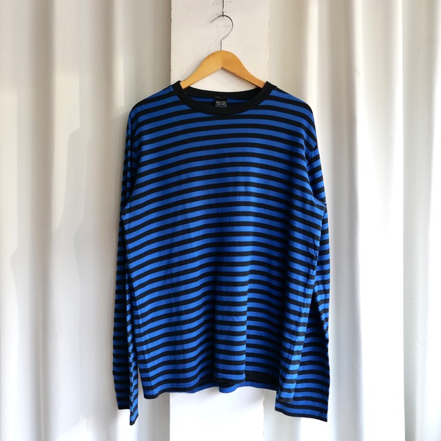 Number (N)ine BORDER LONG-SLEEVE TEE BLUE×BLACK