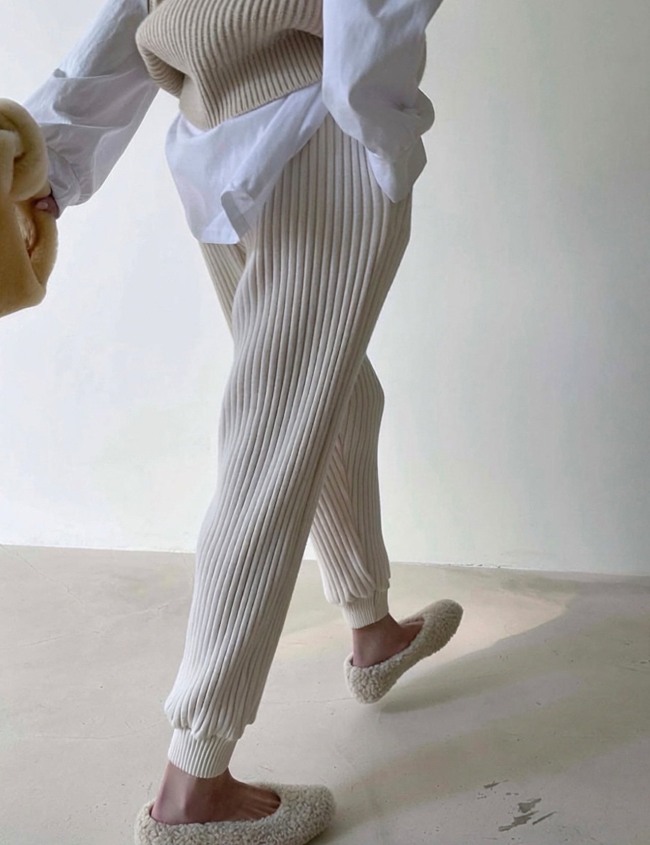 【新作5%OFF・3日間】Chunky Rib-knit Joggers_2colors