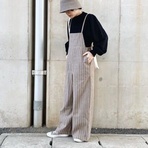 Stripe straight overalls