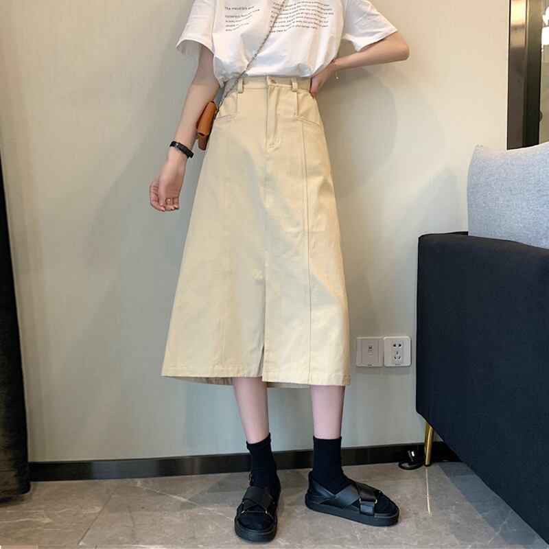スカート サマースタイルスタンダードハイウェストウェスト薄手 レトロ 夏物 萌量不足52795377910