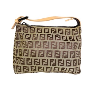 【最終処分SALE】FENDI フェンディー　ズッキーノ キャンバス ハンドバッグ ブラウン A-7533