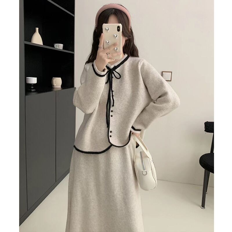 set】ニットカーデ×スカートセット M26274 | nanastyle