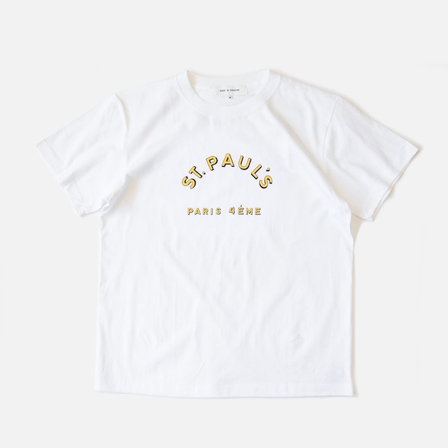 ANGE IN DISGUISE ／ PRINTED TEE SHIRTS（ST. PAUL'S） WHITE X GOLD