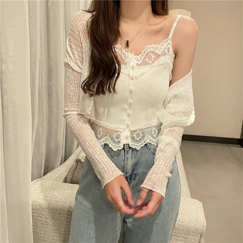 レディースサマーレースバックトップス 夏物 1号婦人3058837166