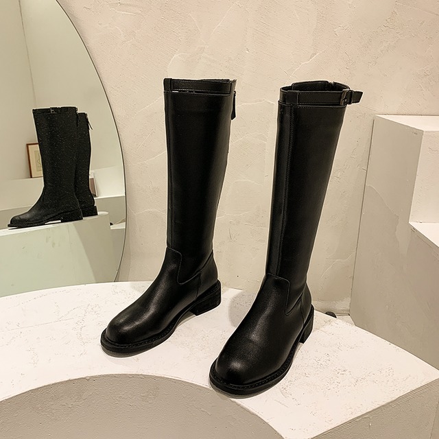 ブーツウィンターレッドソリッド カラーベルト バックル 靴 シューズ 冬物 ハーネス ソリッドカラー フェイクシューズ58947204299