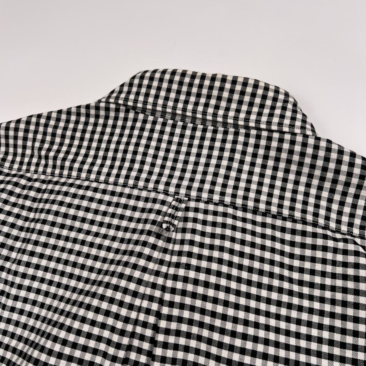 DANTON ダントン ギンガムチェック 長袖 プルオーバーシャツ サイズ 42 /ホワイト×ブラック/日本製