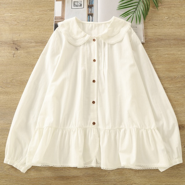 ダブルカラーデザインシャツブラウス　M1870