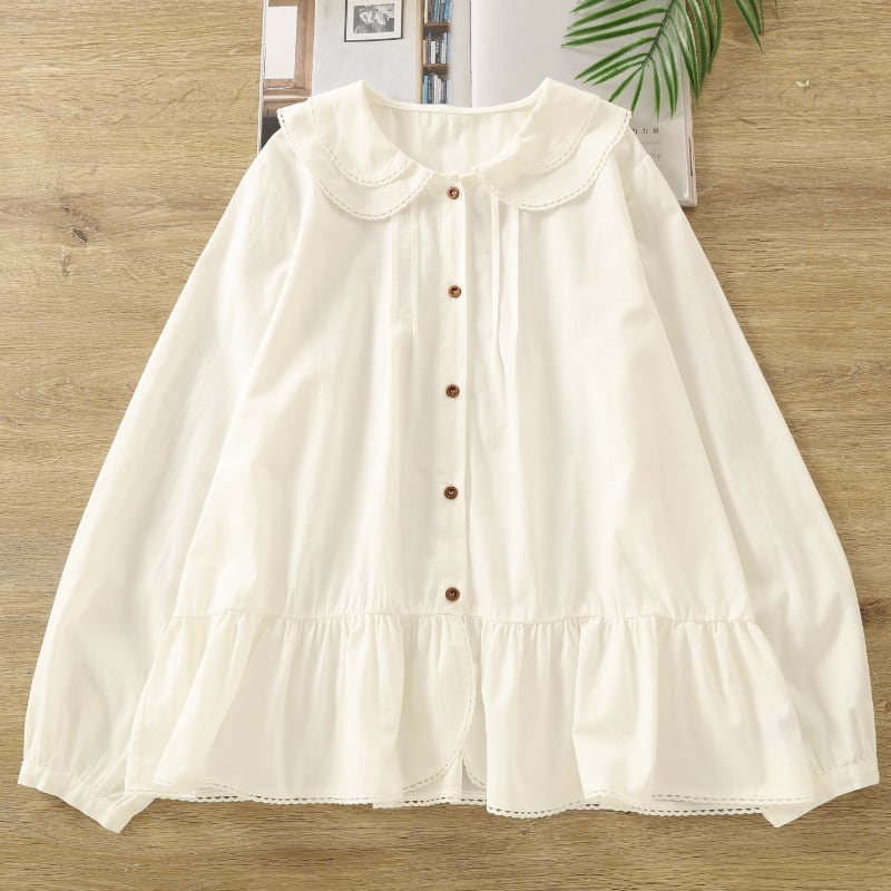 ダブルカラーデザインシャツブラウス M1870