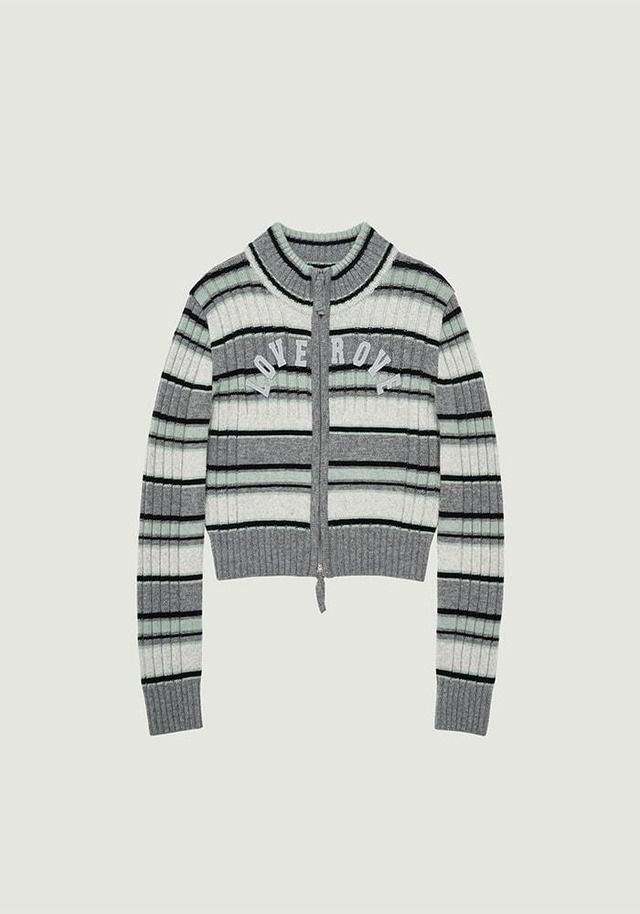 [GROVE] LENI STRIPE ZIP-UP 正規品 韓国ブランド 韓国ファッション 韓国代行 日本 店舗  ブランド グローブ grvr 通販