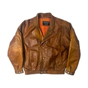 MIKE LEATHER レザー ライダースジャケット 44/ブラウン