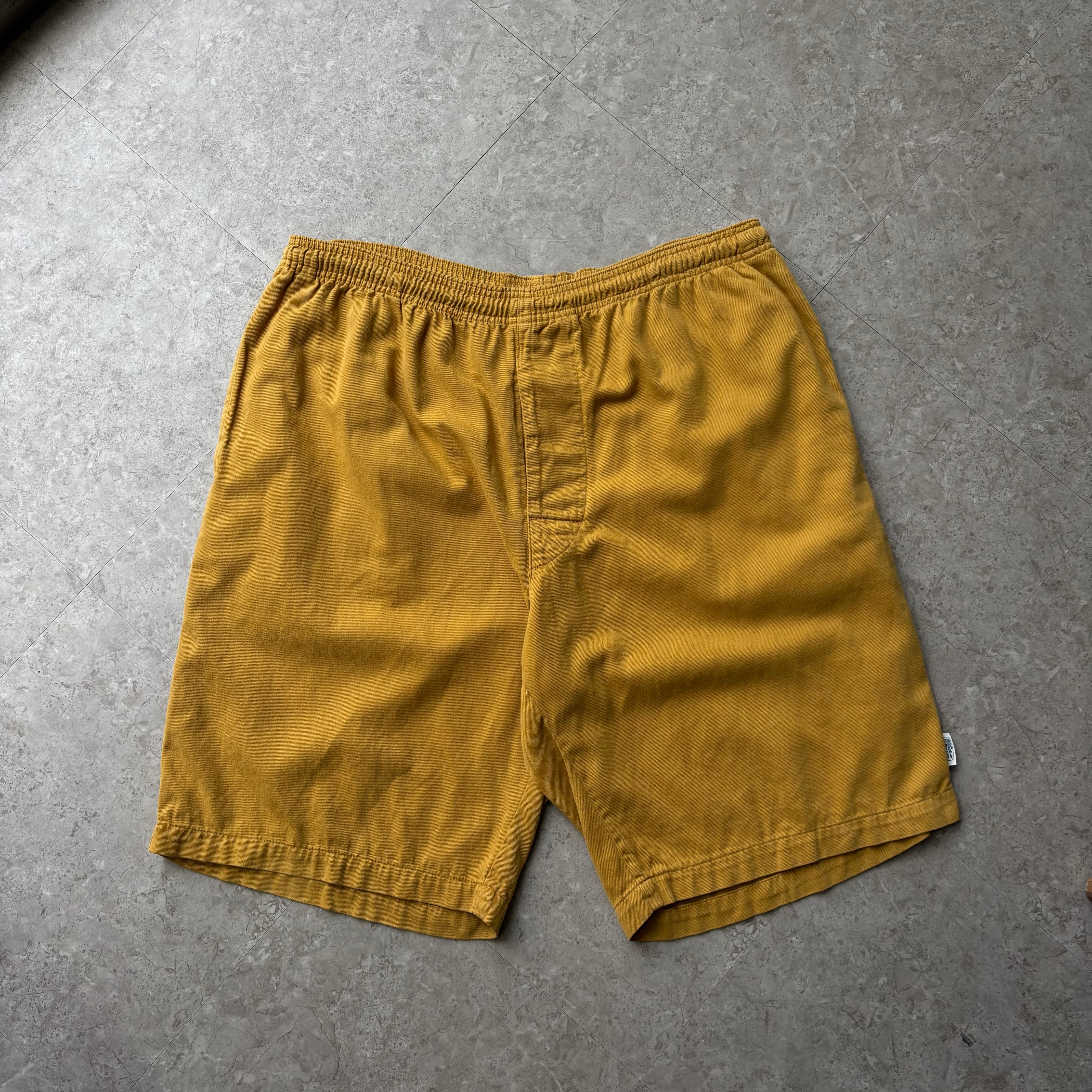 90s STUSSY cotton easy shorts "mustard" 【仙台店】