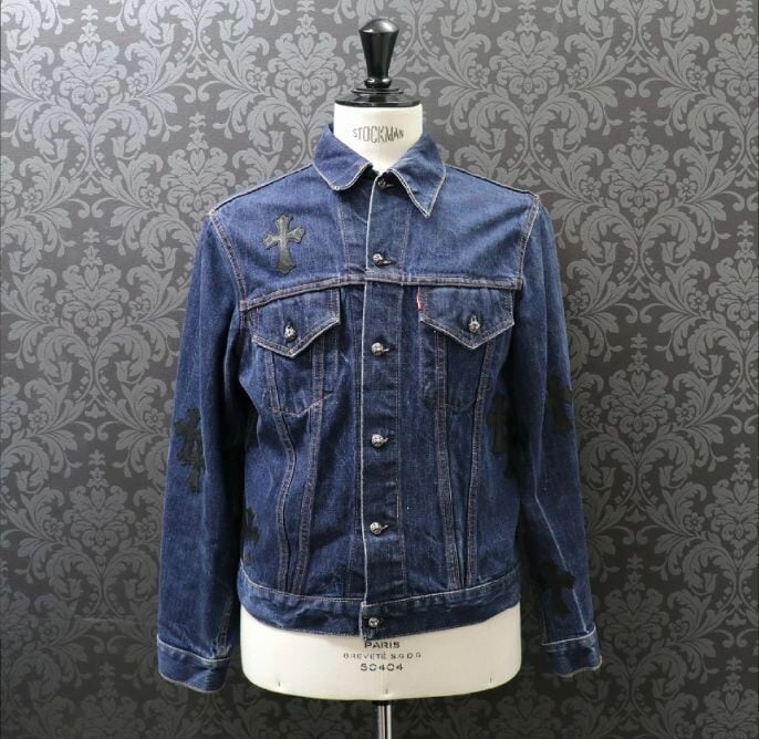 クロムハーツ デニムジャケット サイズS インボイス原本無修正 CHROME HEARTS クロムハーツ × リーバイス デニムジャケット クロス