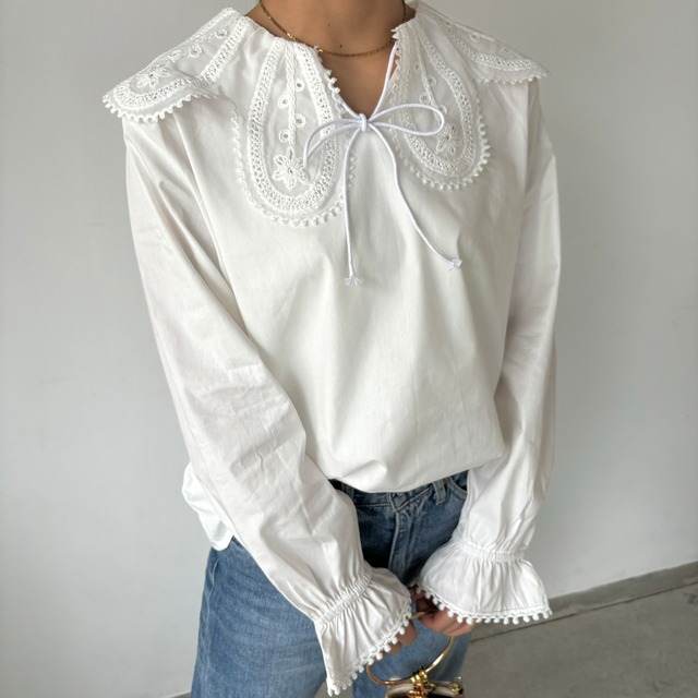 【即納】LACE COLLAR BLOUSE