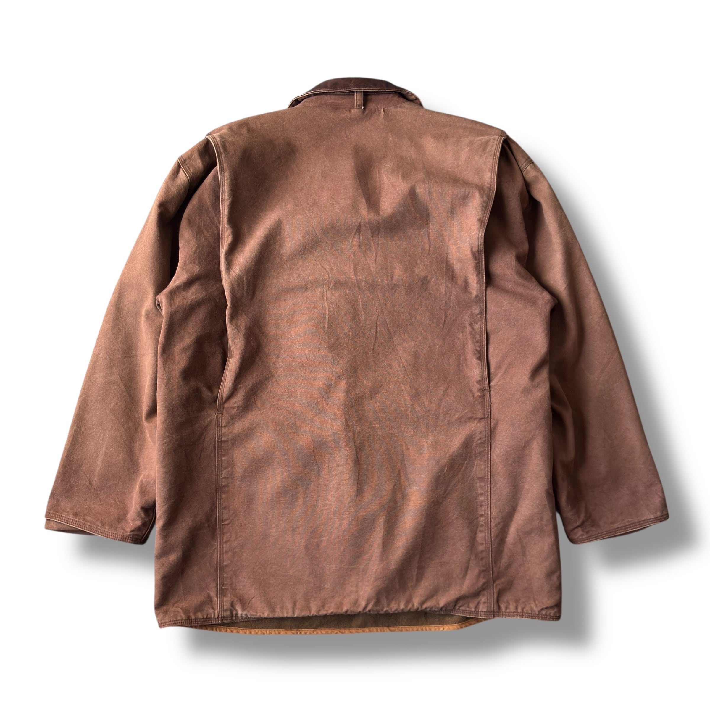 襟レザー　90s J.CREW カバーオール　ライナー付き ジャケット　巨人タグ 5b1908fc267b60834f8215463ead88