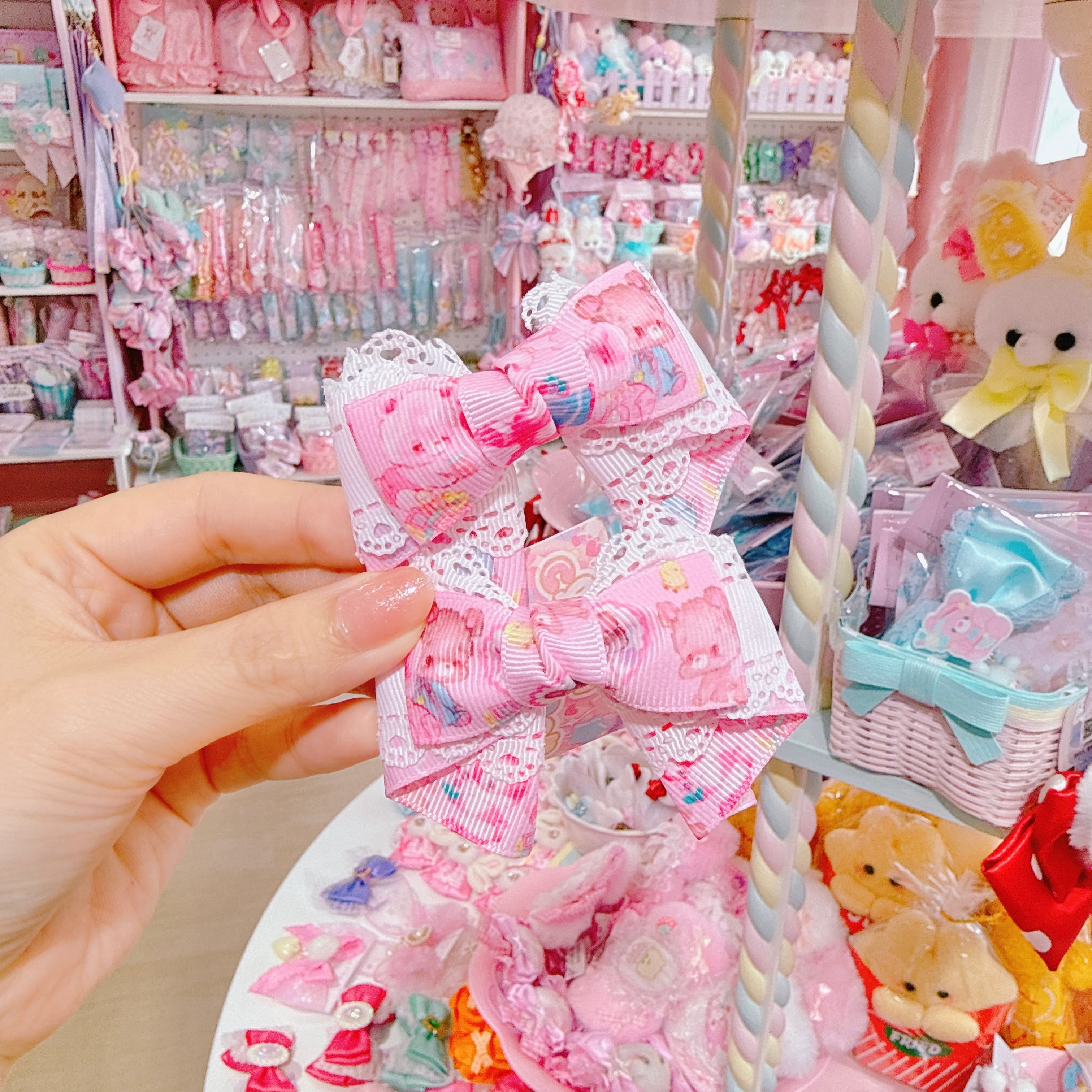 【C5】83-8カノンリボンツインヘアゴム