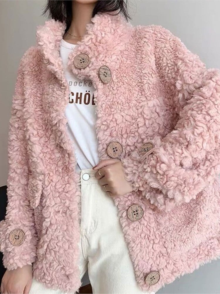 防寒良品☆厚手一枚の毛皮 コートスエード 子羊の毛のコート カジュアル　コート サイズ選択可能P178