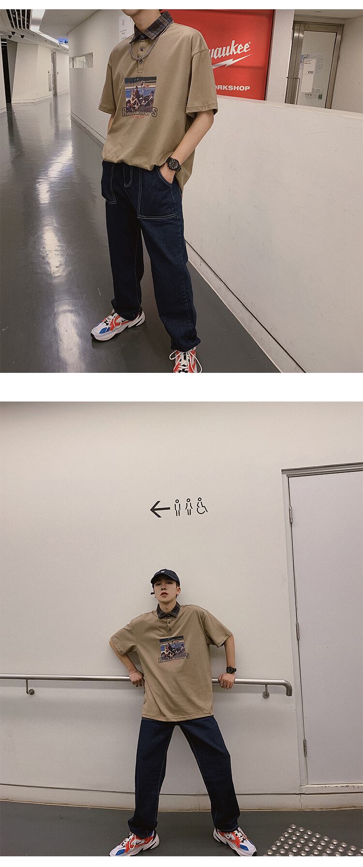 全2色 Tシャツ カットソー プリント カジュアル シンプル