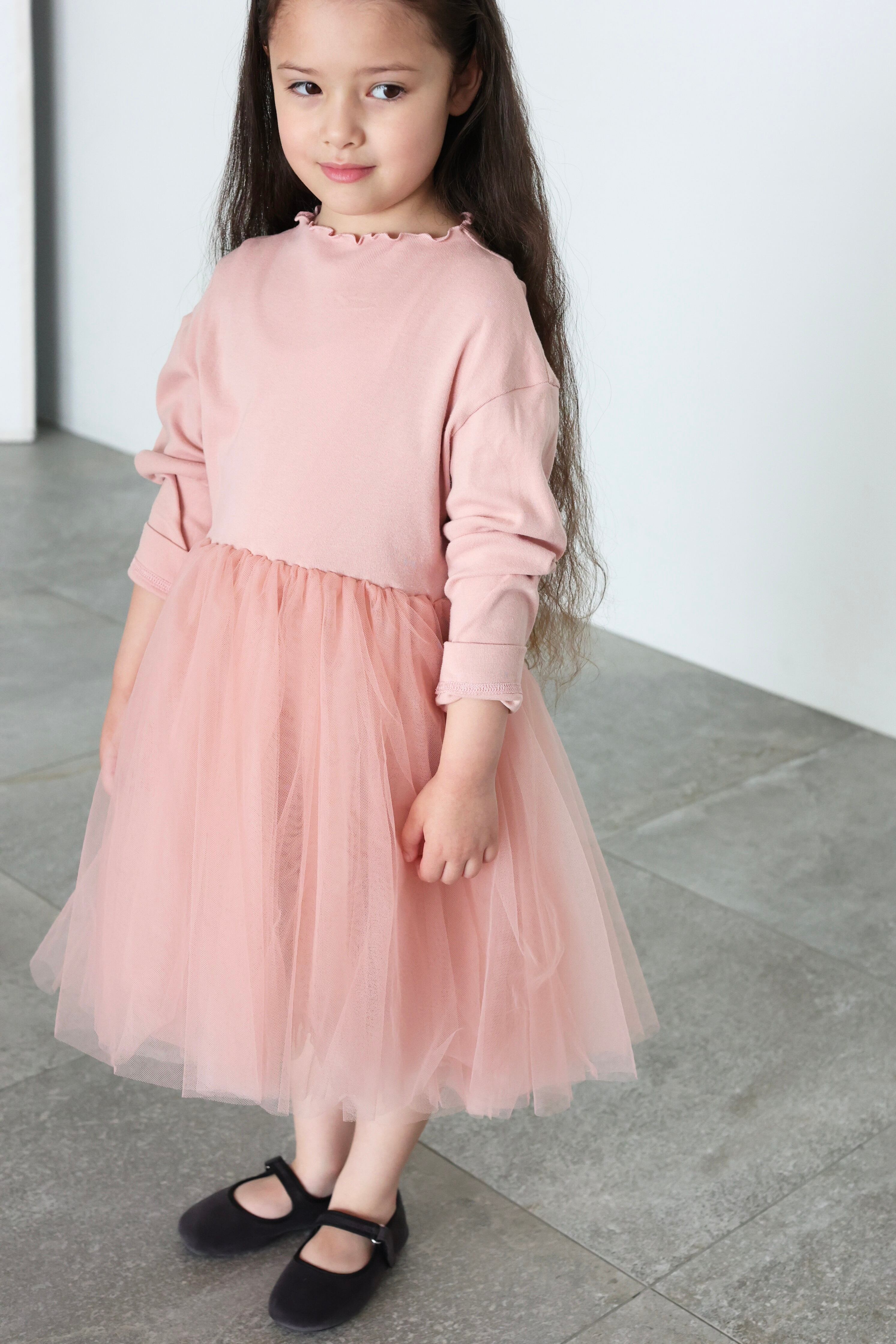 TUTU T-DRESS BLACK 4Y-6Y | AMICA・kids
