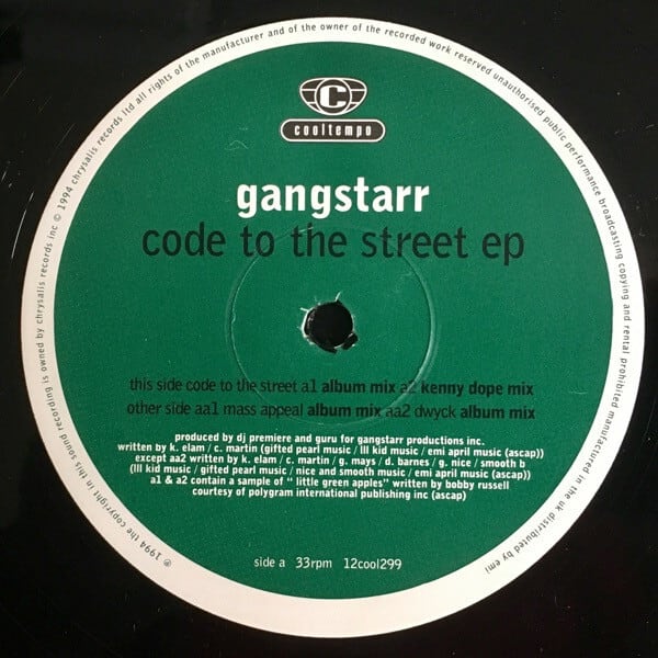 Gang Starr - Code Of The Streets EP | レコードライク 中古レコード 