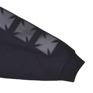 【VETEMENTS】LEATHER BIKER CROSS ZIP-UP HOODIE