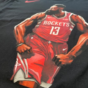 【NIKE】NBA Houston Rockets Tシャツ バスケ イラスト ロケッツ XL ビッグサイズ ナイキ スウッシュ us古着 アメリカ古着