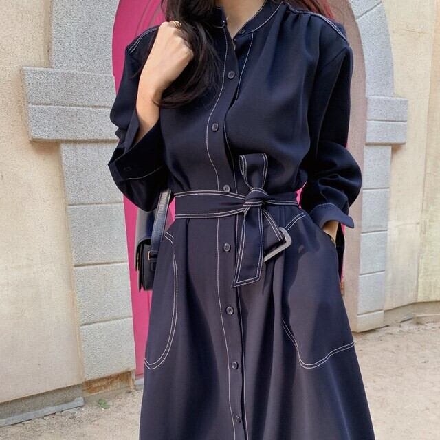 ステッチロングコートワンピース Trova