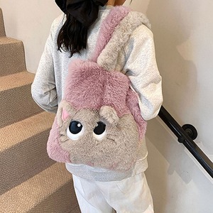 ネコ柄 ファー トートバッグ レディース 秋冬 韓国 大容量 ファーバッグ 大人 かわいい おしゃれ 猫 ボアバッグ 柔らかい ふわふわ もこもこ 大人可愛い 大人女子