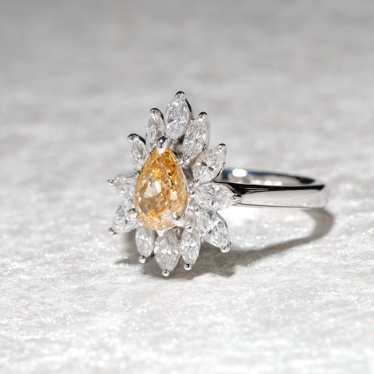 ファンシーインテンスオレンジイエロー ダイヤモンド リング pt900 / SI1 / 1.020ct / DA 1.064ct