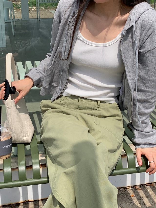 (予約) taffeta / MIni ribbed sleeveless 3color