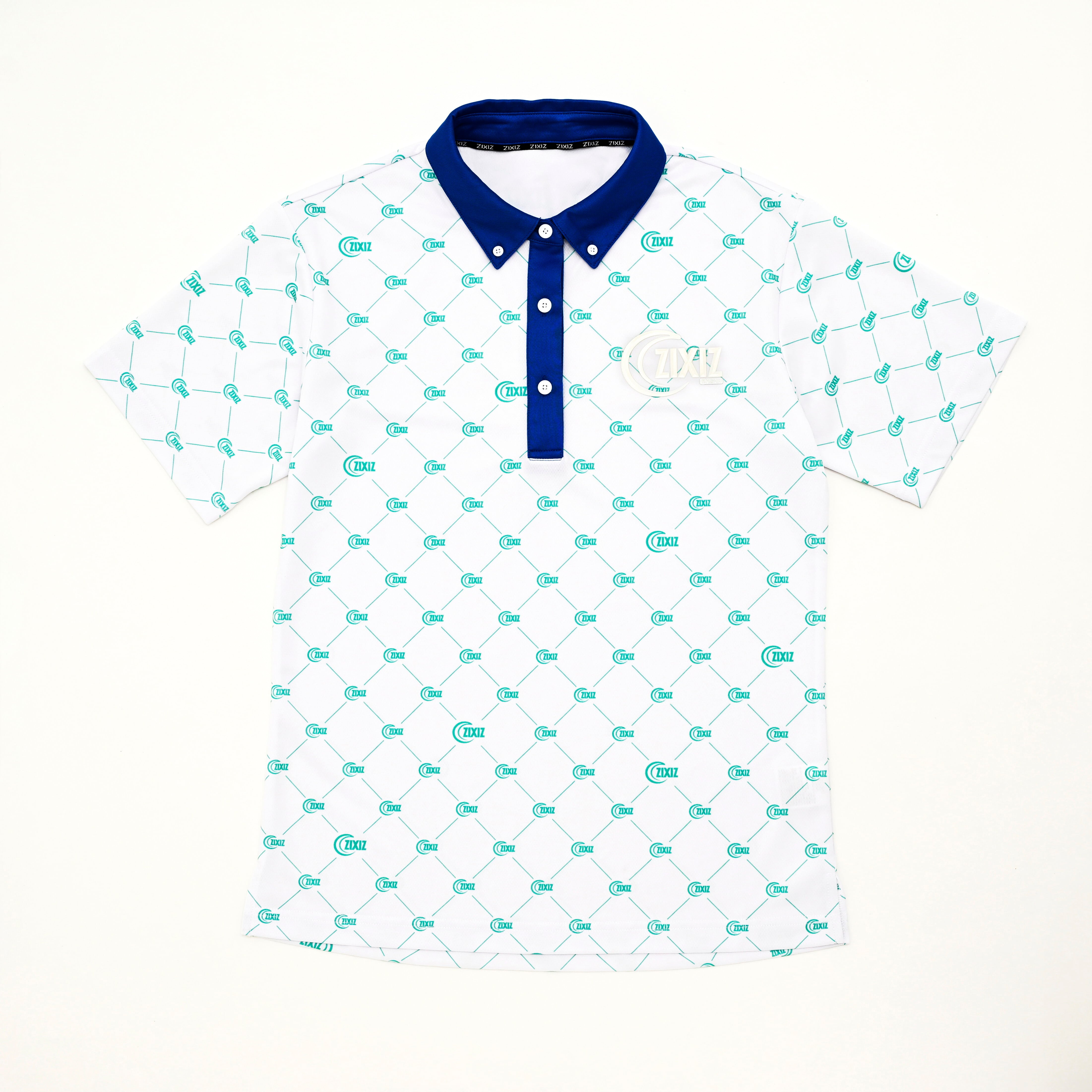 ブルーZIXIZ柄 【レディース半袖ポロシャツ】24PSSSL-LBWH