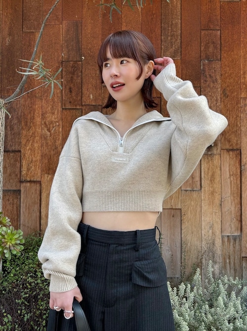 【24SS】coperni コペルニ / HALF-ZIP BOXY CROPPED SWEATER