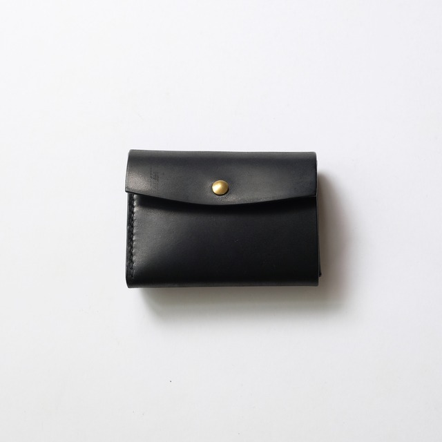 tri-fold wallet - bk - GUIDI / cavallo culatta