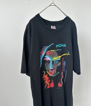 -Museum Of Neon Art- Vintage 80s XL Mona Lisa Print T-shirt made in USA