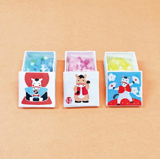 金平糖型染め小箱 干支午柄