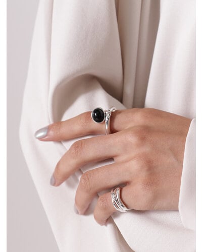 【CHIGNON】[0055-344SH] 2WAYオニキスリング