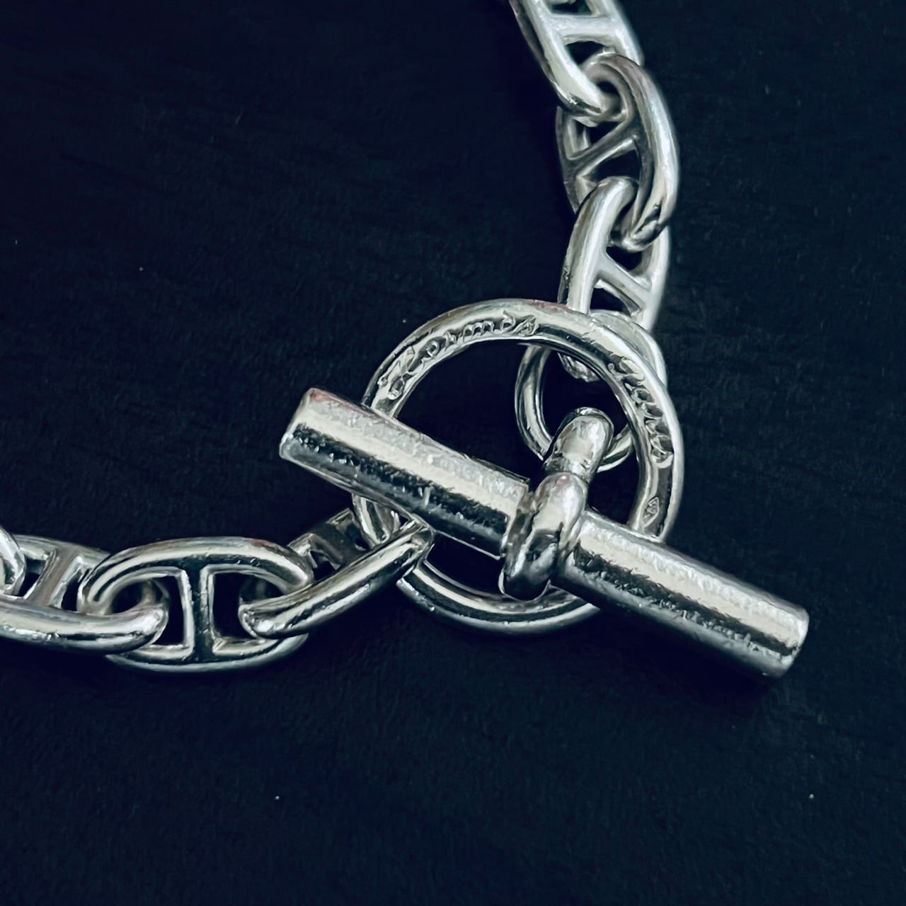 VINTAGE HERMES Chaine d'Ancre Bracelet PM 18 Links Sterling