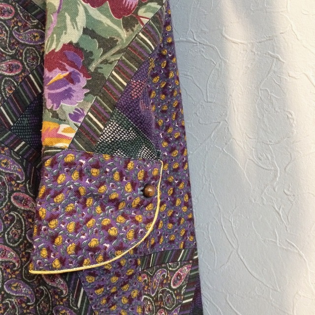70s patchwork print dress