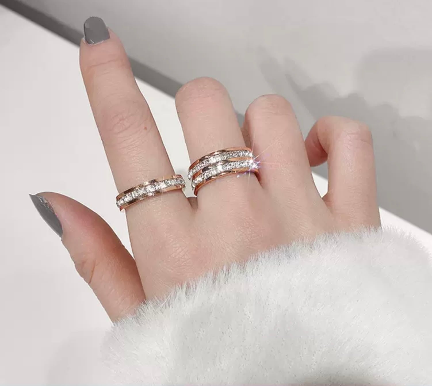 上品 エタニティリング 選べる 2点セット ラインストーン 指輪 ペア お揃い ギフト プレゼント キラキラ キレイめ 大人女子 Lamitte Deco トレンド 韓国ファッション ショップ Base店