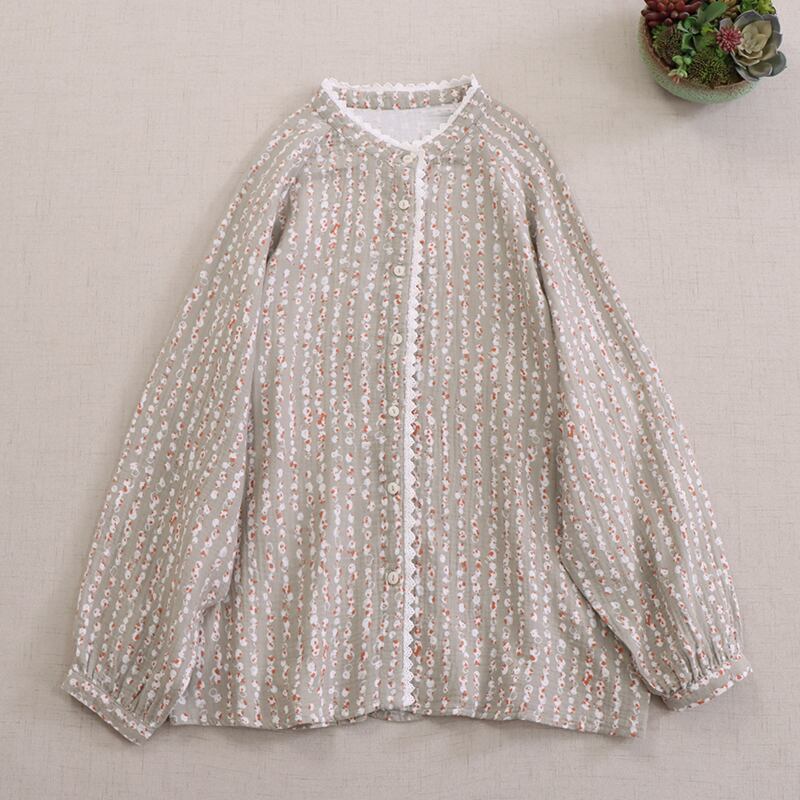 レトロストライプ柄トップス M1245